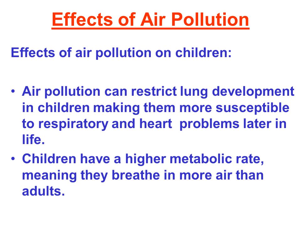 Effects of air pollution in children